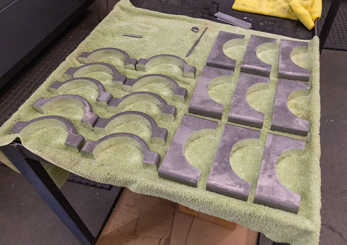 Completed parts for a small batch production prototype run in the Werner Machine manufacturing plant.