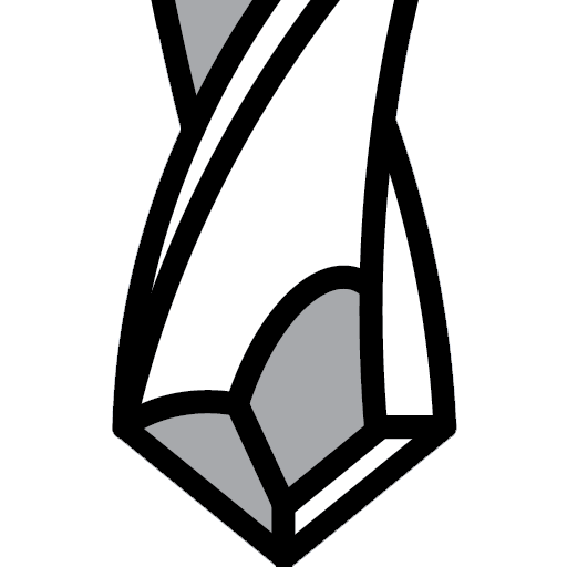 drill-bit-icon-black-white Drill bit icon in black and white on white circle background.