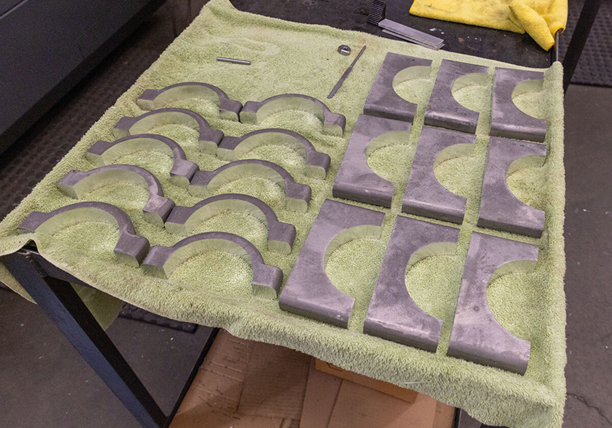 Completed parts for a small batch production prototype run in the Werner Machine manufacturing plant.